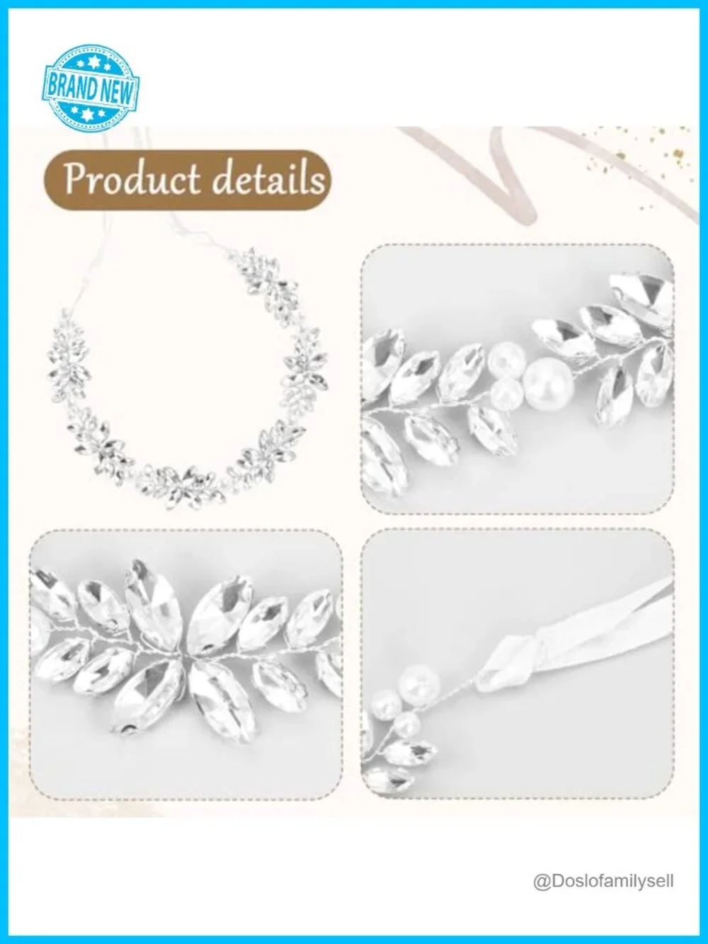 Crystal Rhinestone Pearl Hair Accessory for Weddings First Communion Birthday